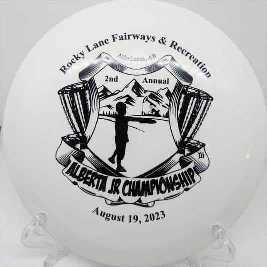 Timberwolf Fairway Driver - Elastic Performance Plastic - Daredevil Discs - 2nd Annual AB JR Championship stamp - fundraiser disc